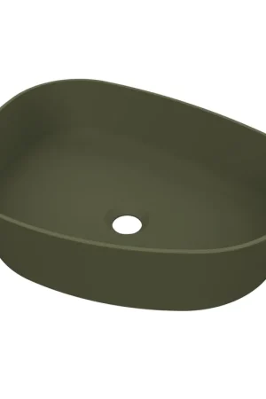 Retour Gratuit Arcqua Rocker Vasque à poser - organique - gauche - 50x37cm - vert mat