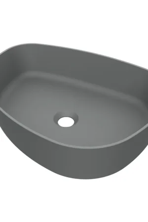 Super Prix Arcqua Rocker vasque - 50x37x13cm - à poser - droite - organique - marbre de synthèse gris mat