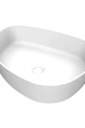 Achat Immédiat Arcqua Rocker vasque - 50x37x13cm - posé - droite - organique - marbre de synthèse blanc mat