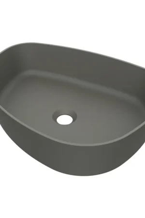 Vente Flash Arcqua Rocker vasque - 50x37x13cm - à poser - droite - organique - marbre coulé béton mat