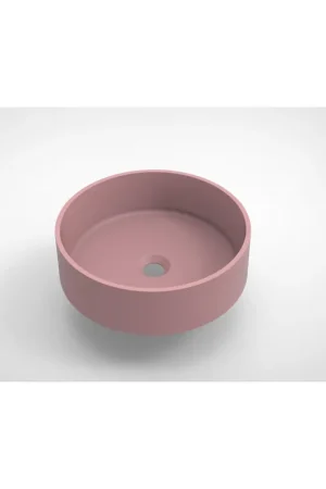 Arcqua Case vasque à poser - 40x40cm - Rond - Marbre de synthèse Rose Mat Top Vente