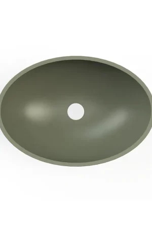 Arcqua Prince vasque 49x34cm ovale marbre coulé mat vert Produit De Marque