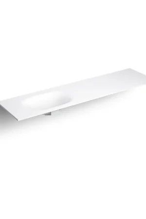 Solde Clou Hammock Plan vasque 180x50,3cm simple cuve à gauche Aluite Blanc mat