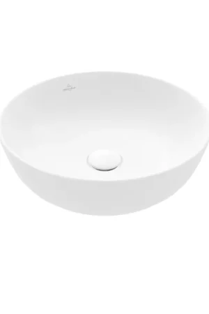 Acheter Direct Villeroy & Boch Artis lavabo à poser - rond Ø43x12.5cm - Ceramic+ sans trou de robinetterie sans trop-plein stone white
