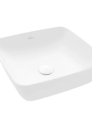 Villeroy & Boch Artis vasque à poser - carrée 41x41x12,5cm - Ceramic+ sans trou de robinet sans trop-plein stone white Prix Choc