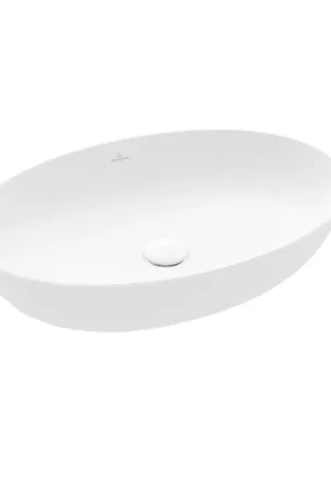 Vente Directe Villeroy & Boch Artis vasque à poser - ovale 61x41x12.5cm - Ceramic+ sans trou de robinetterie sans trop-plein stone white