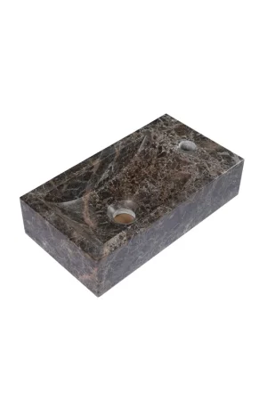 Saniclass Noche Lavabo – 40x22x10 cm – rectangulaire – trou de robinet à droite – Dark Emperador Prix Cassé