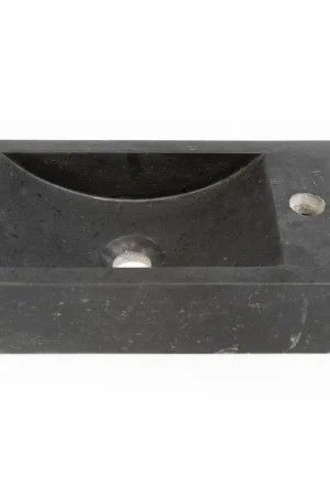 Saniclass Noche Lave-mains 40x22cm pierre naturelle foncé Noir Soldes