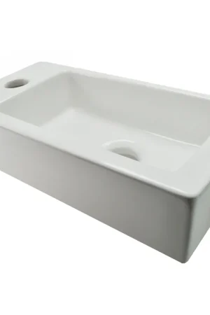 Wiesbaden Rhea S mini fontaine gauche 36,5 x 18 x 9 cm céramique blanc brillant Prix Cassé