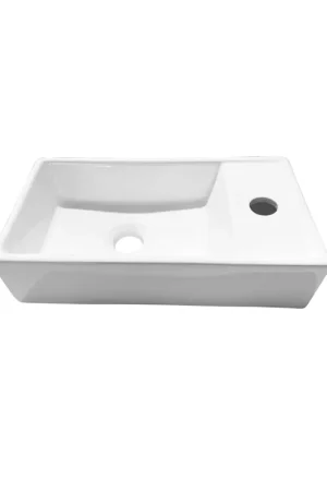 Adema Pulse Flow Fontaine - 40x22x10 cm - céramique - trou de robinet à droite - blanc brillant Achat Immédiat