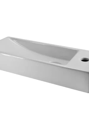 Wiesbaden Trim mini lavabo d‘angle droit 38 x 14 x 8 cm céramique blanc brillant Quantité Limitée