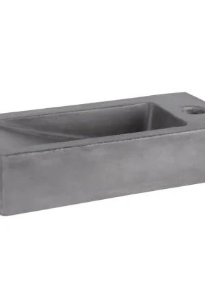 Soldes Differnz Doni Lavabo en béton gris foncé 36 x 16 x 8 cm