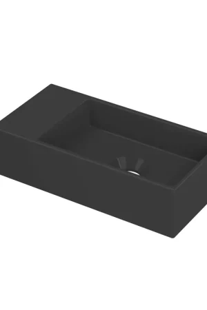 Réduction Ink versus lavabo de lave-mains 36x9x18cm sans trou pour robinet ls porcelaine noir mat