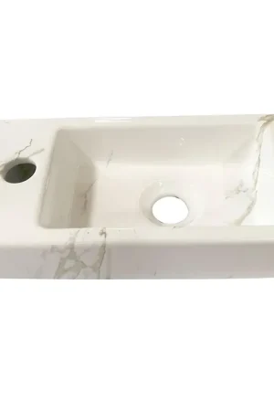 Solde Wiesbaden Rhea S mini fontaine gauche 36,5 x 18 x 9 cm céramique carrara