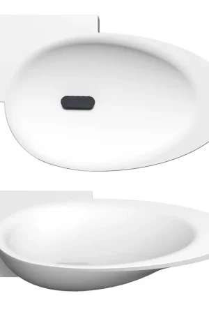 Super Prix Clou First vasque à poser 38.8x24.6cm trou de robinetterie à gauche Aluite Blanc mat