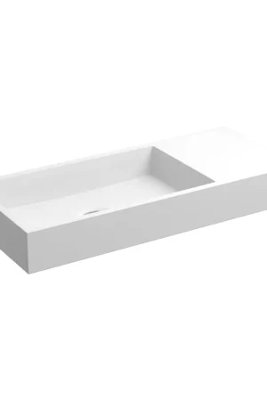 Vente Flash Clou Mini Wash Me lave-mains 45x19cm pré-percé trou de robinet à droite Aluite Blanc mat