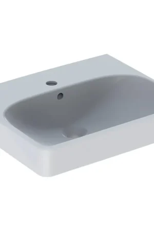 Vente Directe Geberit Smyle lave-mains 50cm 1 trou de robinet avec trop-plein blanc