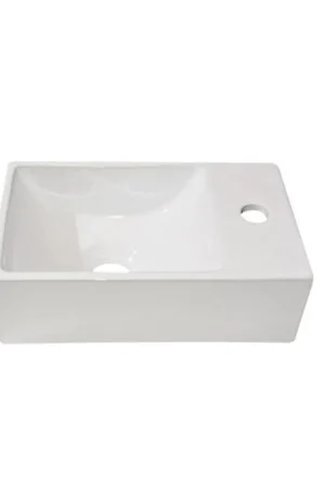 Satisfait Ou Remboursé Best Design Wonder lave-mains 29x18x9,5cm 1 trou de robinet à droite céramique blanc