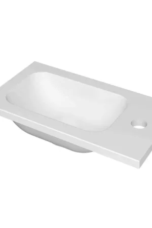 Soldes INK Enter Lave-mains - 40x22x1.6cm - 1 trou de robinet - porcelaine blanc mat