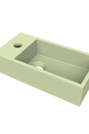 Arcqua Flair lave-mains - 36x18x9cm - marbre de synthèse - 1 trou de robinet - à gauche - vert pastel mat Meilleur Choix