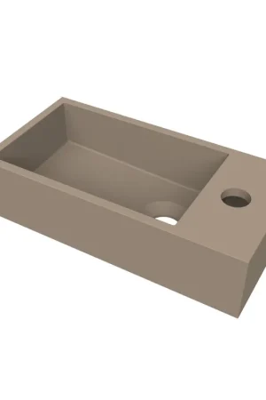 Arcqua Flair lave-mains - 36x18x9cm - marbre de synthèse - 1 trou de robinet - à droite - truffe mat Top Vente