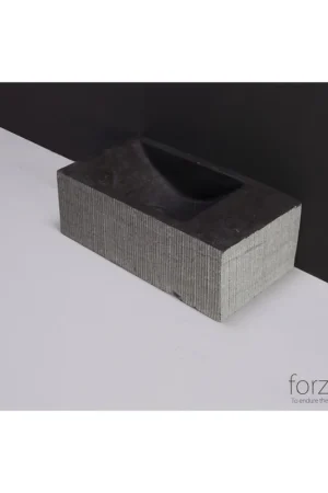 Remise Forzalaqua Venetia lavabo 40x22x10cm à gauche 1 trou de robinet à droite Pierre naturelle Granit adouci & fraisé