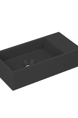 Acheter En Ligne Ink versus lavabo lave-mains 36x9x18cm sans trou pour robinet à droite porcelaine noire matte
