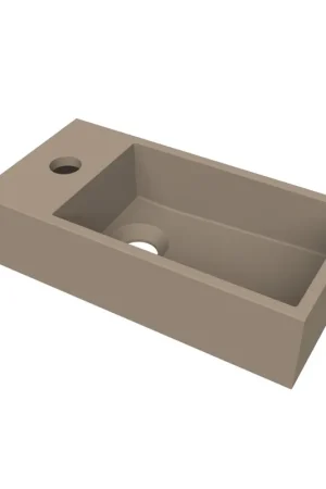 Usine Directe Arcqua Flair fontaine - 36x18x9cm - marbre coulé - 1 trou de robinet - gauche - truffe mat