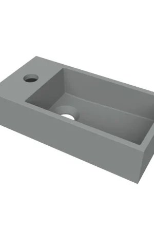 Affaire À Saisir Arcqua Flair lave-mains - 36x18x9cm - marbre de synthèse - 1 trou de robinet - à gauche - gris mat