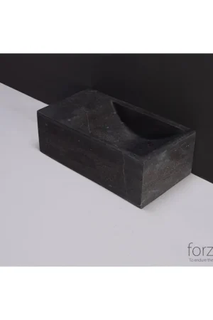 Achat Immédiat Forzalaqua Venetia Xs lave-mains 29x16x10cm lavabo Droite 0 trous de robinet Pierre naturelle Granit adouci