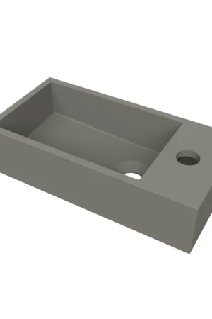Arcqua Flair lave-mains - 36x18x9cm - marbre de synthèse - 1 trou de robinet - à droite - béton mat Bon Marché