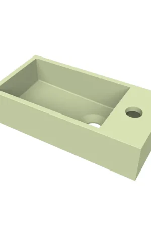 Arcqua Flair lave-mains - 36x18x9cm - marbre de synthèse - 1 trou de robinet - à droite - vert pastel mat Prix Bas