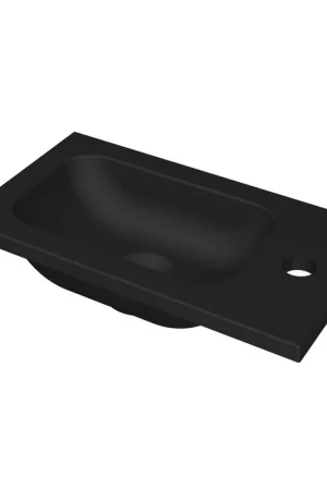 Satisfait Ou Remboursé Ink enter lave-mains en porcelaine avec trou pour robinet universel 40x22x1,5cm noir mat