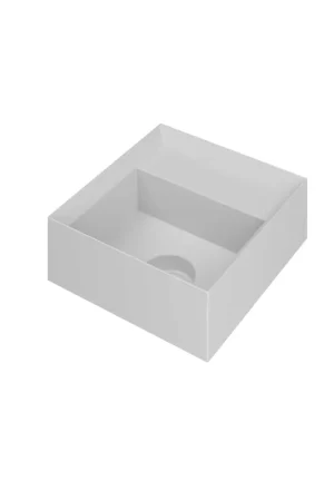 Soldes INK Vice Lavabo - 27x27x9cm - 0 trous de robinet - polystone blanc mat