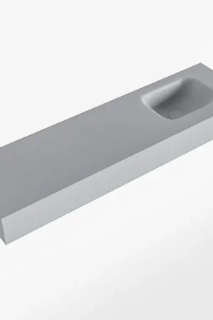 Réduction Mondiaz LEX Fontain - 110x30x12cm - lavabo droit - sans trous de robinet - solid surface - Plata