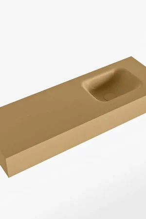 Soldes Mondiaz LEX Fontaine - 90x30x12cm - lavabo Droit - sans trous de robinet - solid surface - Oro