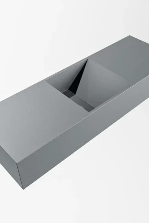 Satisfait Ou Remboursé Mondiaz TYNE Lavabo compact - 70x23x12cm - vasque au centre - sans trous de robinet - solid surface - Plata