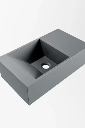 Acheter Direct Mondiaz TYNE Lavabo compact - 40x23x12cm - vasque droite - sans trous de robinet - solid surface - Plata