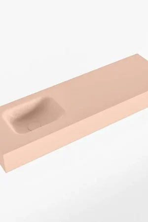 Seulement Aujourd'hui Mondiaz LEX Fontaine - 100x30x12cm - lavabo gauche - sans trous de robinet - solid surface - Rosee