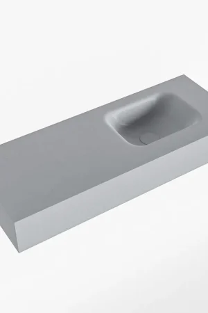 Réduction Mondiaz LEX Fontaine - 80x30x12cm - lavabo Droit - sans trous de robinet - solid surface - Plata