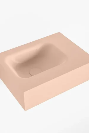 Réduction Mondiaz LEX Lavabo WC - 40x30x12cm - vasque à gauche - sans trous de robinetterie - solid surface - Rosee