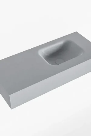 Vente Flash Mondiaz LEX Lave-main - 70x30x12cm - lavabo droite - sans trou de robinet - Solid Surface - Plata