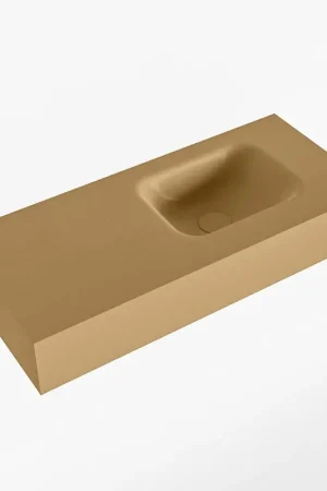 Top Vente Mondiaz LEX Fontaine - 70x30x12cm - lavabo Droit - sans trous de robinet - solid surface - Oro
