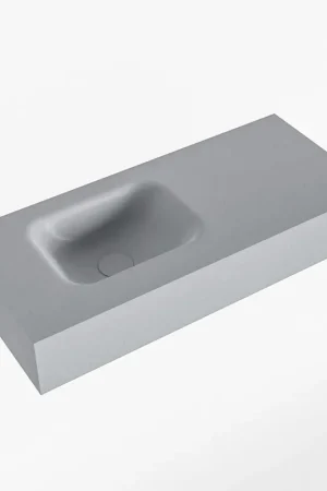 Affaire À Saisir Mondiaz LEX Lave-main - 70x30x12cm - lavabo gauche - sans trou de robinet - Solid Surface - Plata