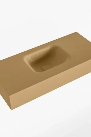 Vente Flash Mondiaz LEX Lavabo - 70x30x12cm - vasque centrale - sans trous de robinet - solid surface - Oro
