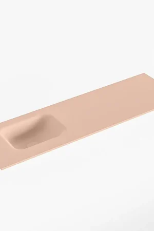 Acheter Direct Mondiaz LEX Fontaine - 100x30x0.9cm - lavabo gauche - sans trous de robinet - pour meuble de WC - Solid surface - Rosee