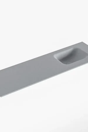 Retour Gratuit Mondiaz LEX Fonte - 100x30x0.9cm - lavabo à droite - sans trous de robinet - pour meuble de toilettes - Solid surface - Plata