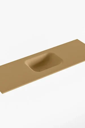 Affaire À Saisir Mondiaz LEX Lavabo pour WC - 90x30x0.9cm - vasque au centre - sans trous de robinet - pour meuble WC - Solid surface - Oro