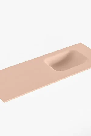 Satisfait Ou Remboursé Mondiaz LEX Fontaine - 80x30x0.9cm - vasque droite - sans trous de robinet - pour meuble de toilette - Solid surface - Rosee