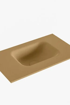 Vente Directe Mondiaz LEX Fontaine - 50x30x0.9cm - lavabo droit - sans trous de robinet - pour meuble de toilettes - Solid surface - Oro